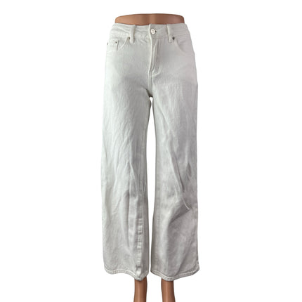 Edikted Women's White Mid Rise Wide Leg Baggy Trousers Denim Jeans Size XS