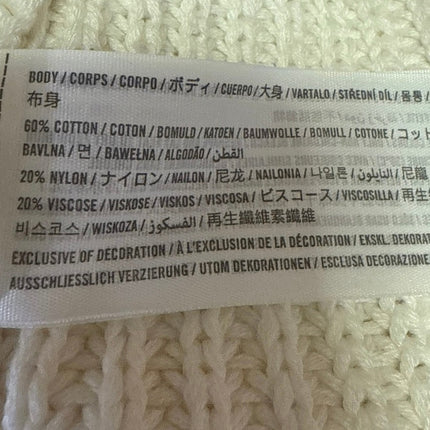 Abercrombie & Fitch White Black Striped V Neck Knit Pullover Sweater Top Size S