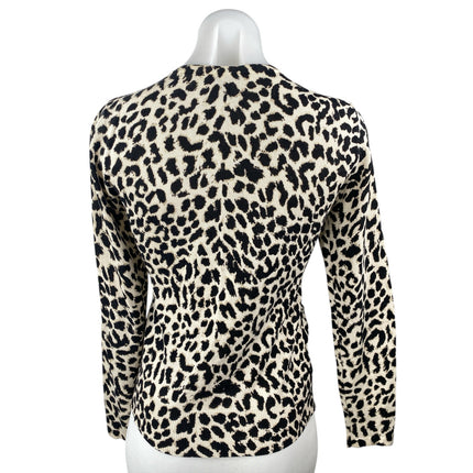 Ann Taylor Silk Cashmere Animal Leopard Print Long Sleeve Button Up Shirt Top S