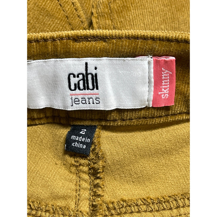 Cabi Umber Womens Mustard Yellow Corduroy Low Rise Skinny Trousers Jeans Pants 2