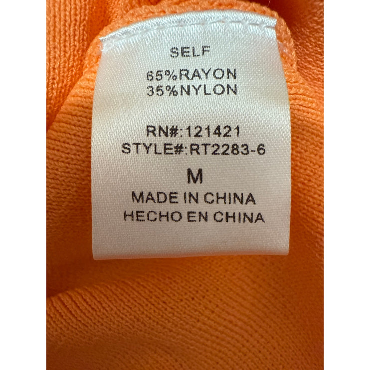 Rowen Women's Orange Sleeveless Halter Activewear Workout Yoga Tank Top Size M