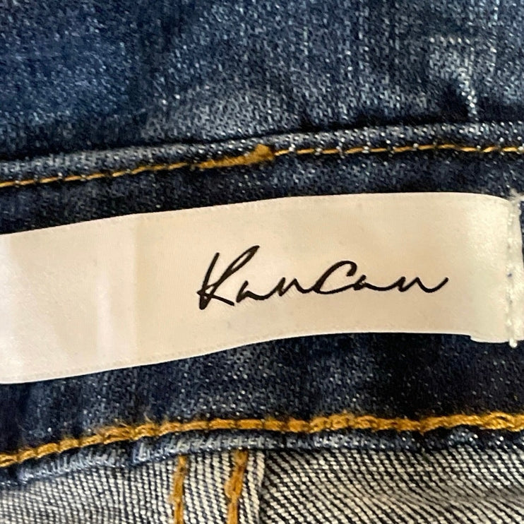 Kancan Women's Blue High Waisted Belt Dark Wash Skinny Denim Jeans Size 7/27