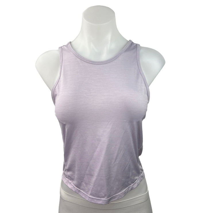 Fabletics Purple Crisscross Back Sleeveless Tie Back Activewear Tank Top Size S