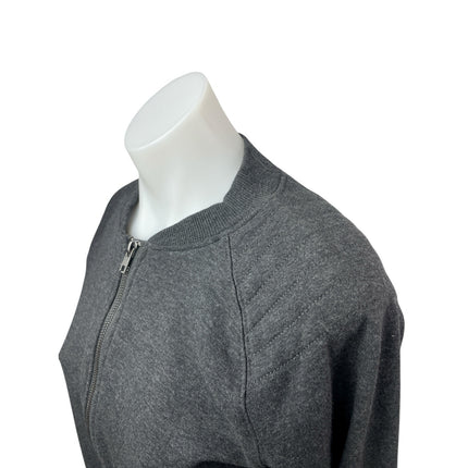 Mondetta Women's Gray Fleece Activewear Sweater Sweatshirt Bomber Coat Jacket S
