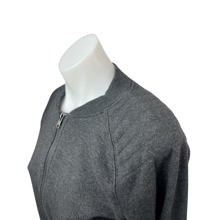Mondetta Women's Gray Fleece Activewear Sweater Sweatshirt Bomber Coat Jacket S