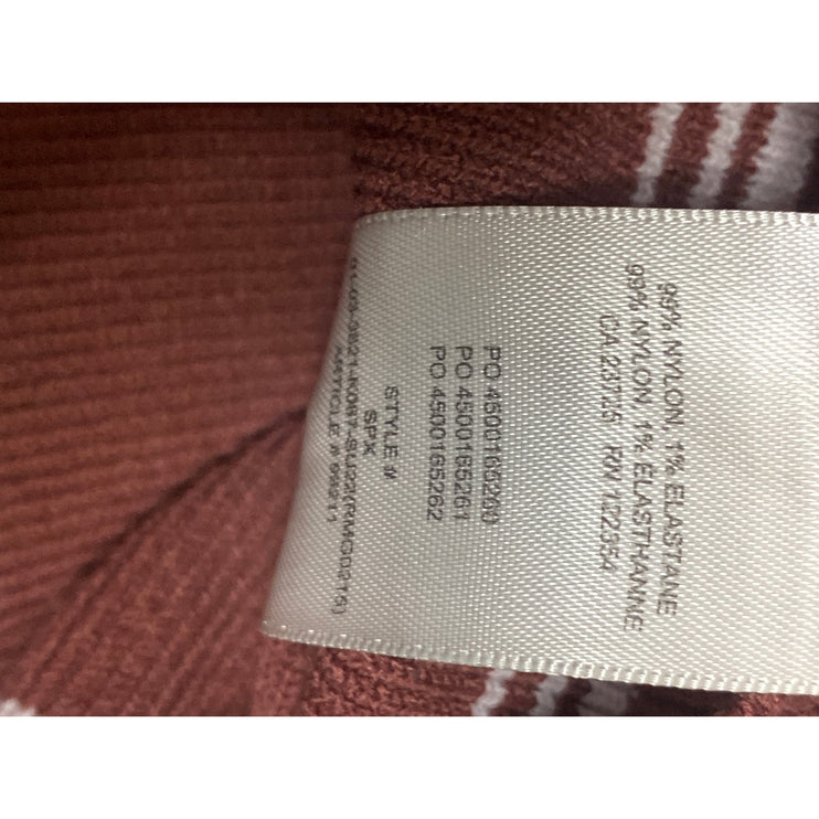 Aritzia Babaton Brown Striped Sculpt High Neck Sleeveless Tank Crop Top Size S