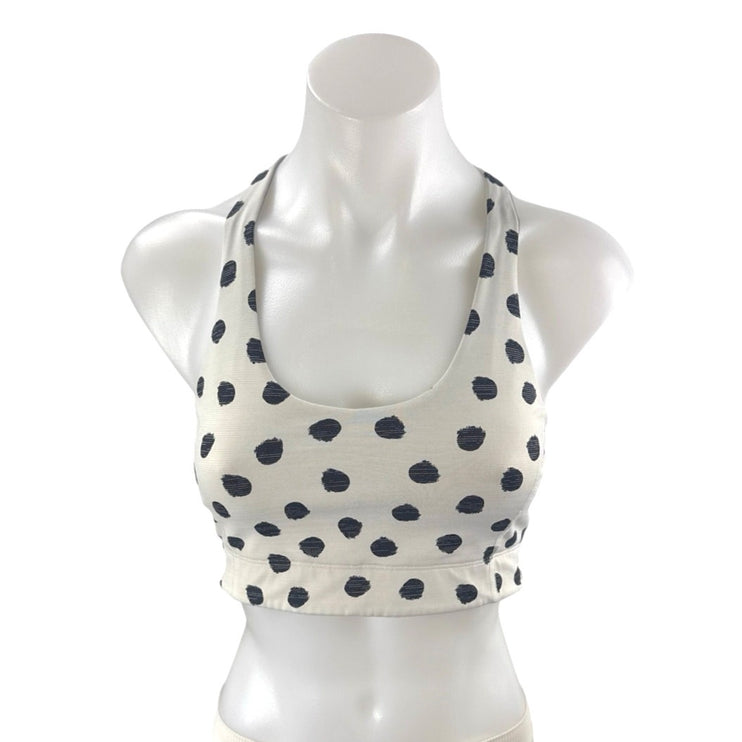 Outdoor Voices Doing Things White Polka Dots Yoga Athletic Sports Bra Top Size S