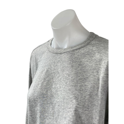 Aritzia TNA Women's Gray Long Sleeve Crew Neck Boxy Cropped Sweatshirt Top Sz S