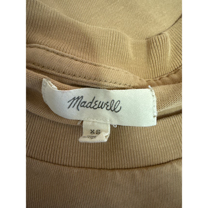 Madewell Tan Khaki Short Sleeve Crew Neck Casual Basic T Shirt Tee Top Size XS