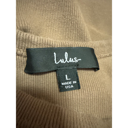Lulus Brown Knit Sleeveless Round Neck Cami Camisole Tank Midi Dress Size L
