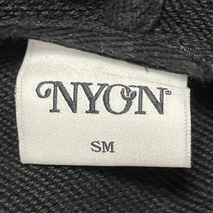 NYON Womens Black New York Or Nowhere Pocket Hoodie Hooded Sweatshirt Top Size S