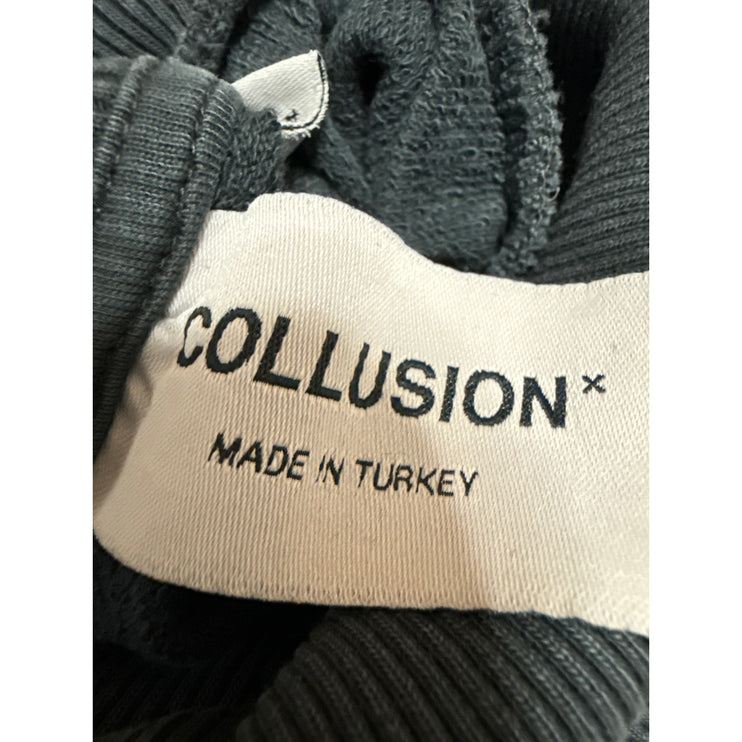 Collusion Women's Blue Long Sleeve Turtleneck Logo Loose Fit Sweater Top Size 4
