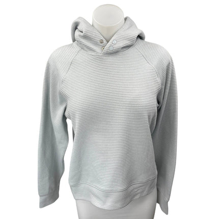 Club Monaco Women's Gray Waffle Knit Hoodie Hooded Pullover Sweatshirt Top Sz M
