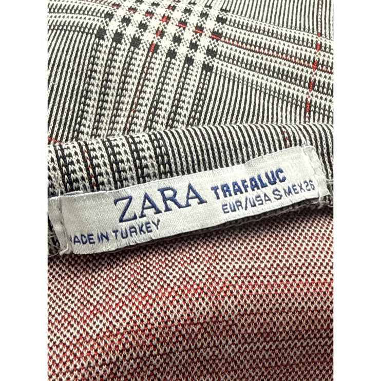 Zara Positive Rules Gray Plaid Zip Up Pocket High Waist Mini Pencil Skirt Size S