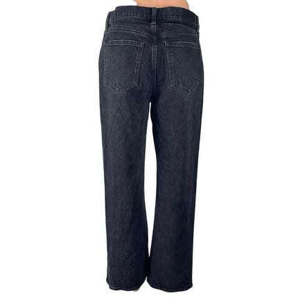 Abercrombie & Fitch The 90s Baggy Low Rise Black Wide Leg Denim Jeans Size 27