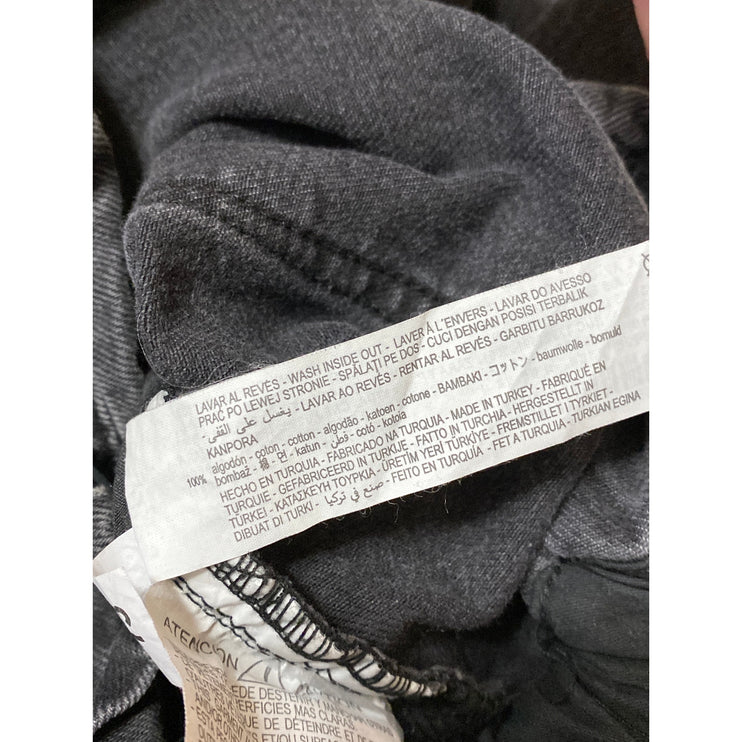 Zara Women's Black High Waisted Straight Tapered Barrel Paperbag Denim Jeans 36