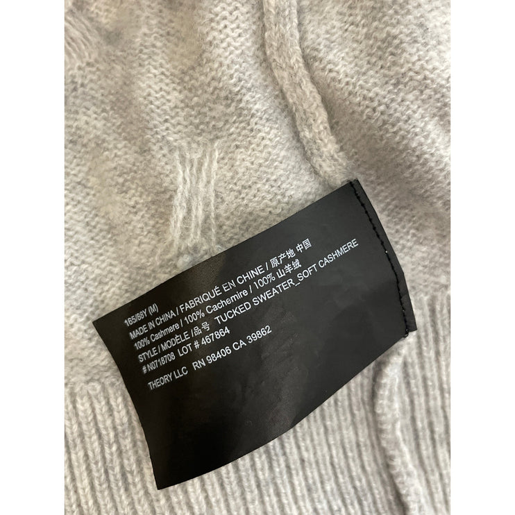 Theory 100% Cashmere Women's Gray Crew Neck Long Sleeve Classic Sweater Top Sz M