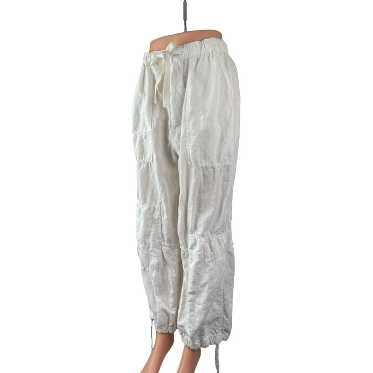 Zara Women's White High Waisted Baggy Loose Jogger Trousers Pants Size XS/S