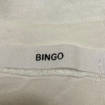 Bingo Women's White Multicolor Crewneck Short Sleeve Graphic Tee T shirt Top S