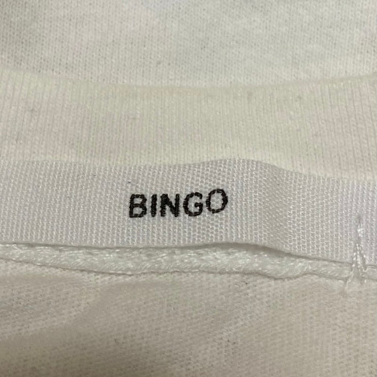 Bingo Women's White Multicolor Crewneck Short Sleeve Graphic Tee T shirt Top S