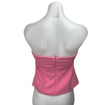 Zara Women's Pink Sleeveless Strapless Tube Bandeau Cutout Blouse Top Size M