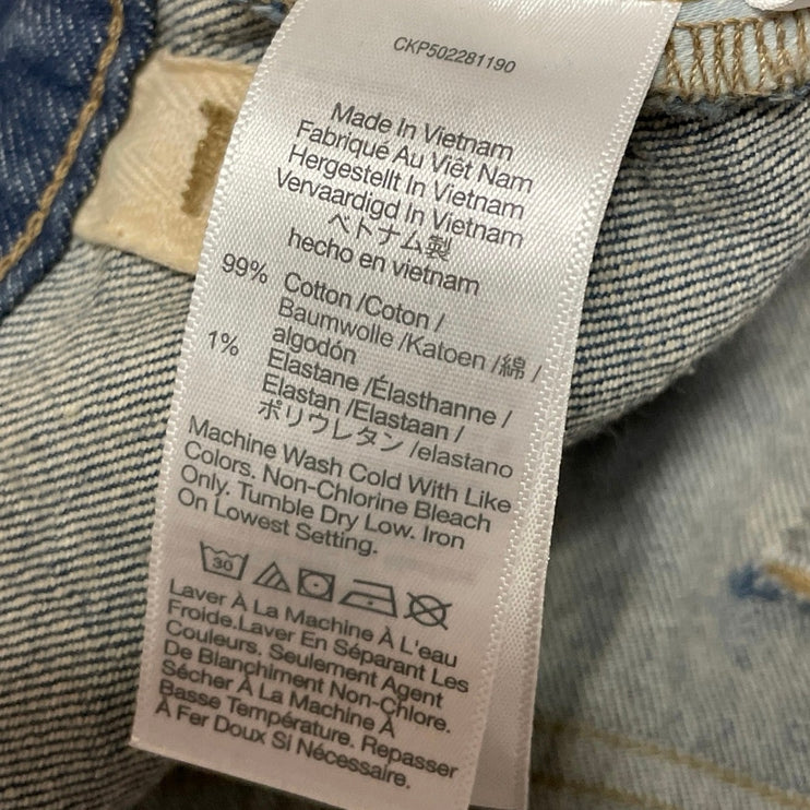 Madewell The Curvy Longline Straight Blue Medium Wash Denim Jeans Size 30T