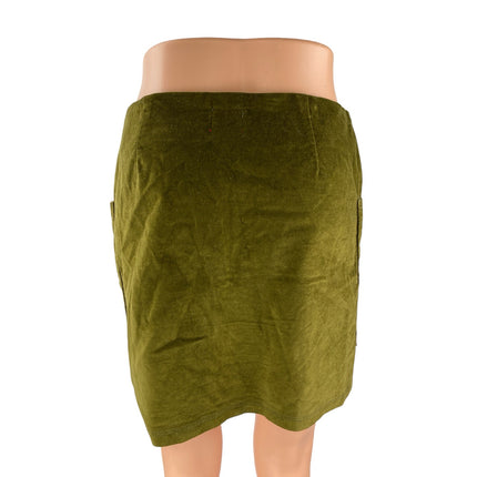 Urban Outfitters BDG Women's Green Velvet Velour Button Pencil Mini Skirt Size S