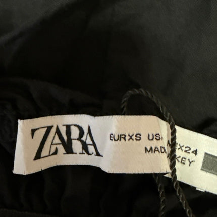 Zara Women's Black Sleeveless Smocked Ruffle Mini Cami Camisole Tank Dress Sz XS