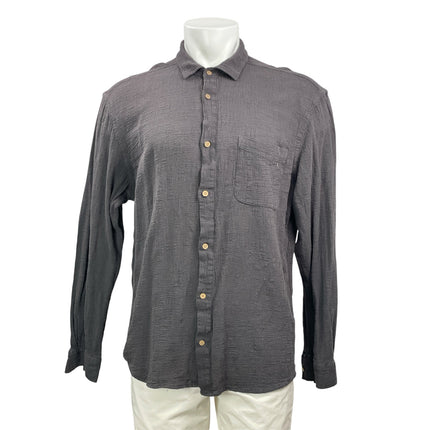 Insight Men's Dark Gray Long Sleeve Button Down 100% Cotton Shirt Top Size XL