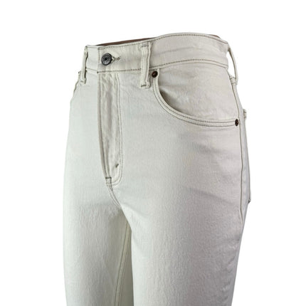 Abercrombie & Fitch The 70s Vintage Flare White High Rise Denim Jeans Size 24