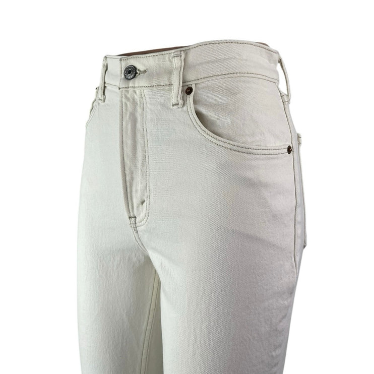 Abercrombie & Fitch The 70s Vintage Flare White High Rise Denim Jeans Size 24