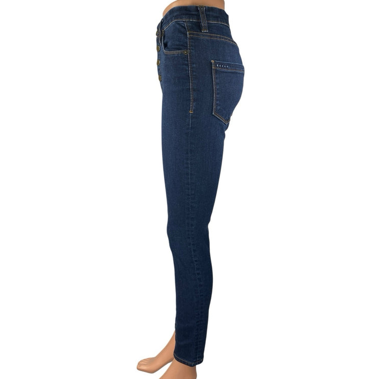 Blank NYC Women's Blue Button Fly High Waisted Skinny Denim Jeans Size 26