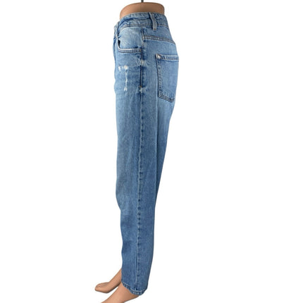 Zara Women's Blue Light Wash High Waisted Straight Leg Denim Jeans Pants Size 6