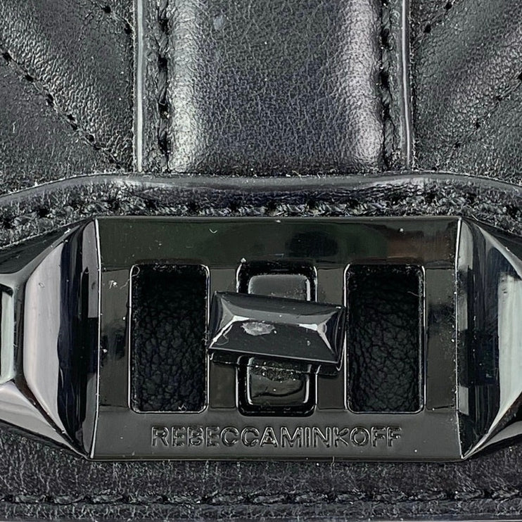 Rebecca Minkoff Chevron Quilted Love Chain Crossbody Clutch Purse Handbag OS