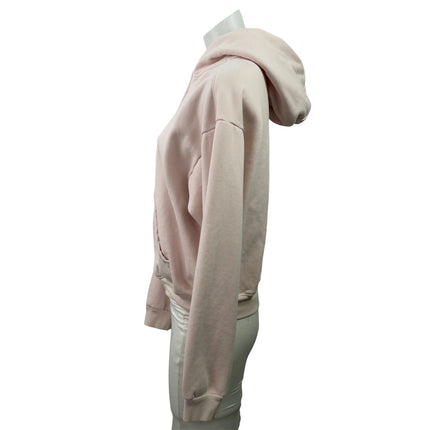 Skims Women's Pink Fleece Hoodie Hoaded Full Zip Long Sleeve Sweatshirt Top S