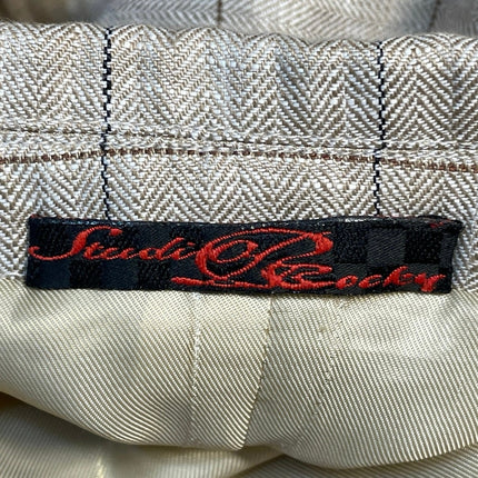 Studio Rocky Women's Beige Window Pane Blazer Trousers 2 Piece Suit Set Size M