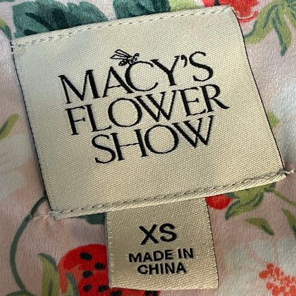Macy's Flower Show Strawberry Short Sleeve Button Up Sleepwear Pajamas Set XS