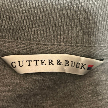 Cutter & Buck Men's Gray Knit 1/4 Zip Long Sleeve Mock Neck Sweatshirt Sweater L