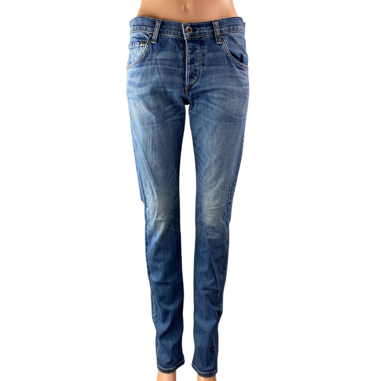 Rag & Bone Women's Blue Mid Rise Slim Fit Skinny Leg Denim Jeans Pants Size 29