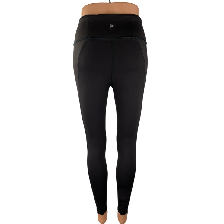 Athleta Women's Black High Waist Zipper Pocket Yoga Athletic Leggings Pants XS