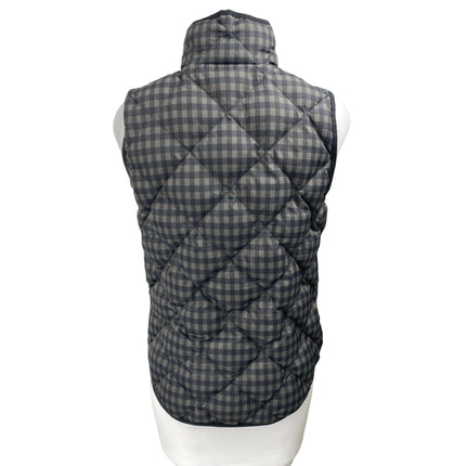 J.Crew Women's Black Gingham Checkered Zip Up Puffer Quilted Vest Coat Jacket XS
