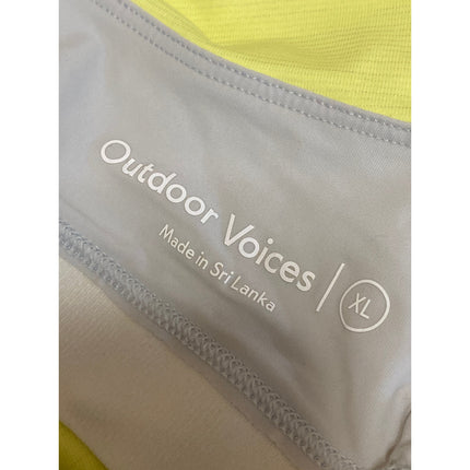 Outdoor Voices Womens Yellow Racerback Yoga Workout Athletic Tank Crop Top Sz XL