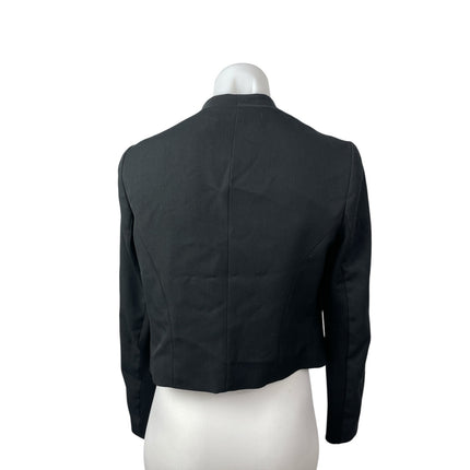 Anthropologie Elevenses Black Long Sleeve Crop Drape Blazer Coat Open Jacket 2
