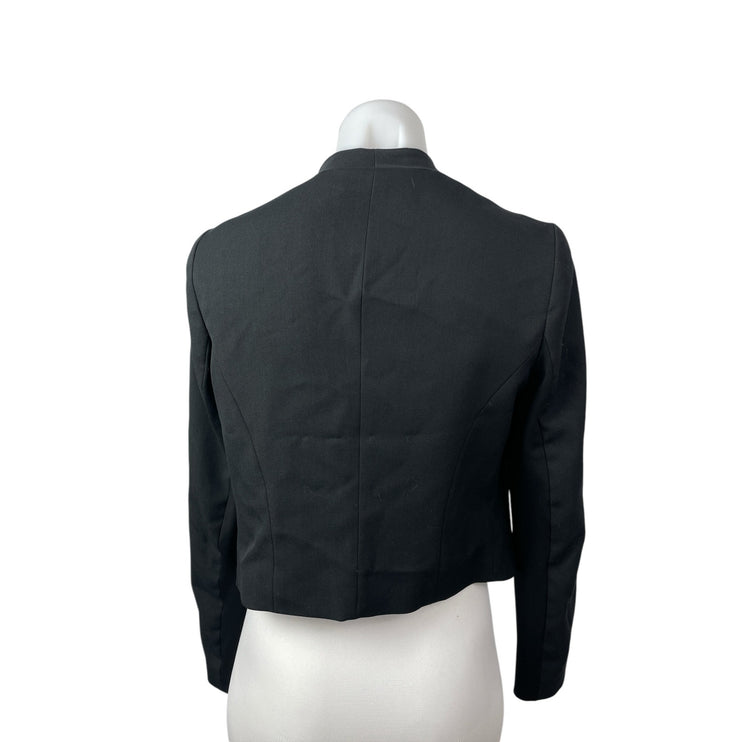 Anthropologie Elevenses Black Long Sleeve Crop Drape Blazer Coat Open Jacket 2