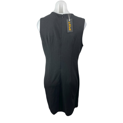 NEW iHot Women's Black Sleeveless Deep V Neck Tank Mini Sheath Dress Size L