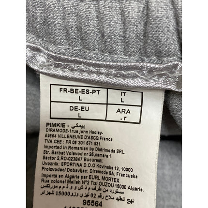 Pimkie Gray Wool Pleated High Rise Straight Wide Leg Trousers Dress Pants Size L