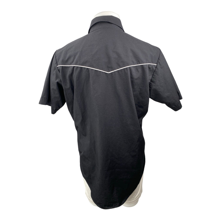 Ely Cattleman Men's Black Short Sleeve Chest Pocket Button Down Shirt Top Size L