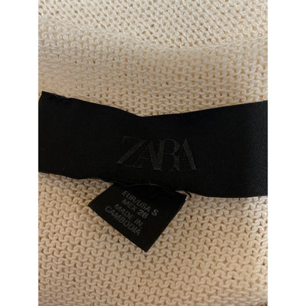 Zara Women's Cream Sleeveless V Neck Knit Blouse Cami Camisole Tank Top Size S