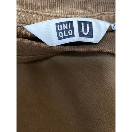 Uniqlo Airism Womens Brown Short Sleeve Crew Neck Basic Tee T-Shirt Top Size L