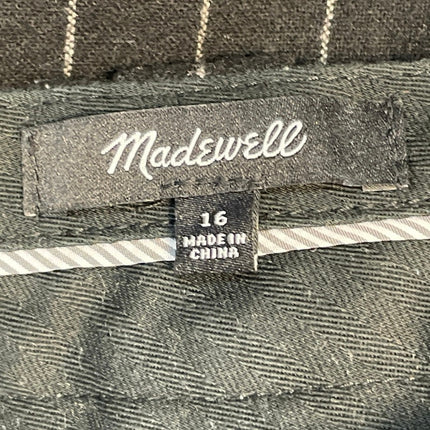 Madewell Womens Black Striped High Waist Wide leg Cargo Trousers Pants Size 16